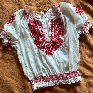 Vintage Embroidered Peasant Blouse